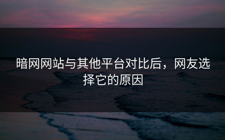 暗网网站与其他平台对比后，网友选择它的原因