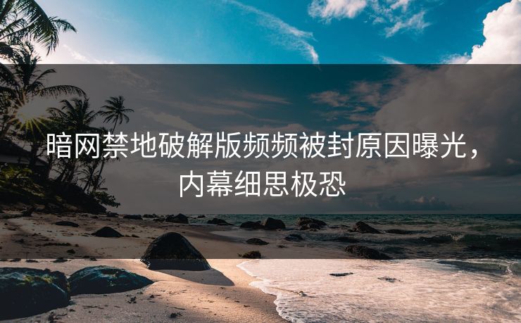 暗网禁地破解版频频被封原因曝光，内幕细思极恐