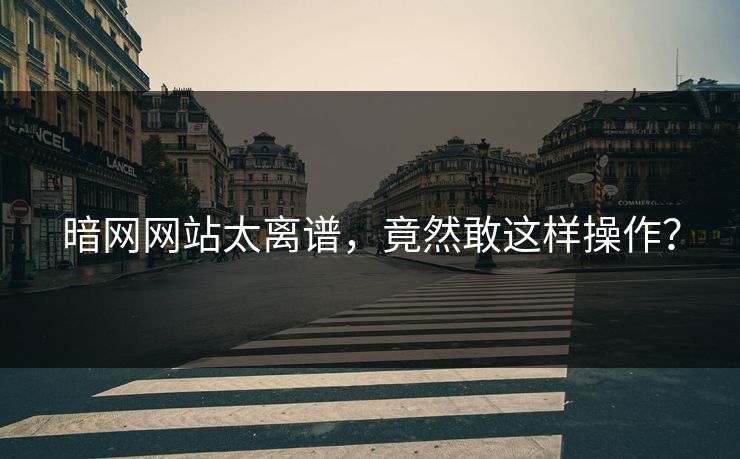 暗网网站太离谱，竟然敢这样操作？