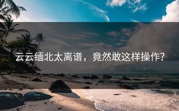 云云缅北太离谱，竟然敢这样操作？