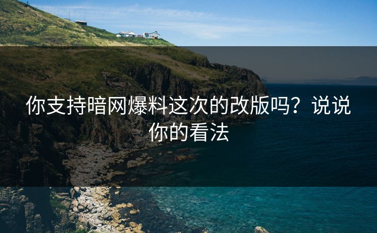 你支持暗网爆料这次的改版吗？说说你的看法
