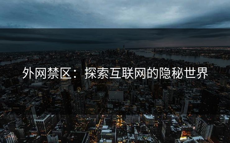 外网禁区：探索互联网的隐秘世界