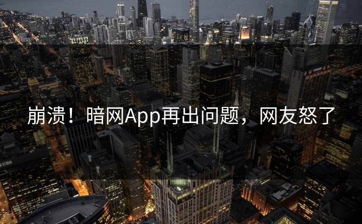 崩溃！暗网App再出问题，网友怒了