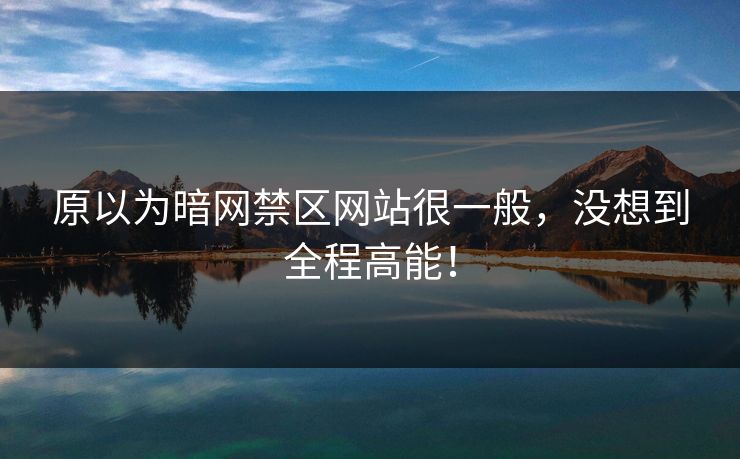 原以为暗网禁区网站很一般，没想到全程高能！