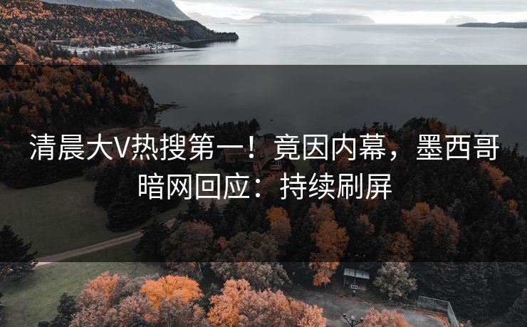 清晨大V热搜第一！竟因内幕，墨西哥暗网回应：持续刷屏