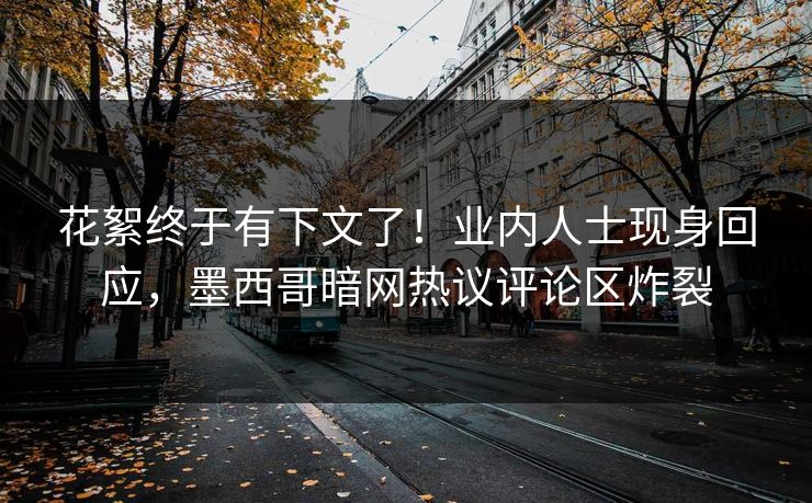 花絮终于有下文了！业内人士现身回应，墨西哥暗网热议评论区炸裂