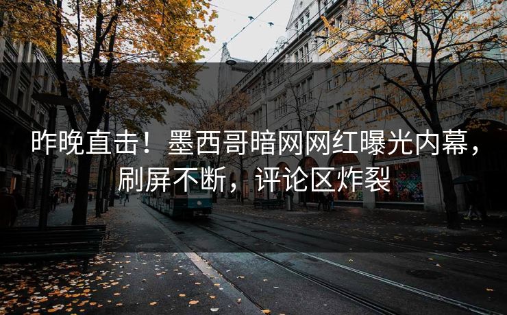 昨晚直击！墨西哥暗网网红曝光内幕，刷屏不断，评论区炸裂