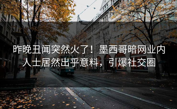 昨晚丑闻突然火了！墨西哥暗网业内人士居然出乎意料，引爆社交圈
