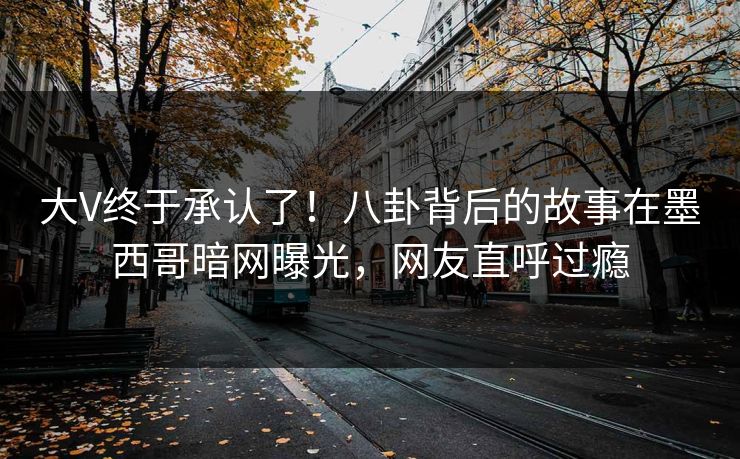 大V终于承认了！八卦背后的故事在墨西哥暗网曝光，网友直呼过瘾