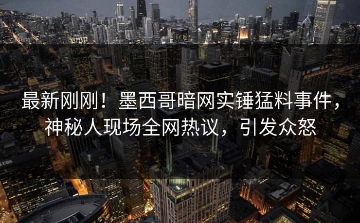 最新刚刚！墨西哥暗网实锤猛料事件，神秘人现场全网热议，引发众怒