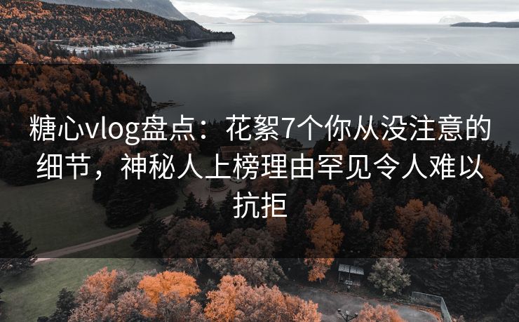 糖心vlog盘点：花絮7个你从没注意的细节，神秘人上榜理由罕见令人难以抗拒